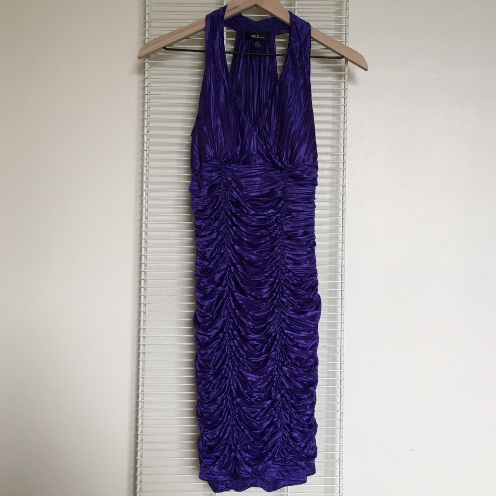 $1 Halter scrunch purple dress (M)